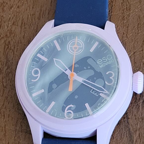ESQ by Movado One Watch Unisex 42mm Purple Silicone Blue Band ES.50.3.29.569 New main image 6